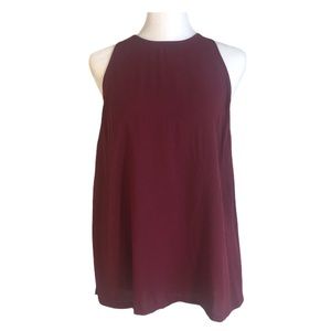 NWT Old Navy Sleeveless Blouse S High Neck Maroon